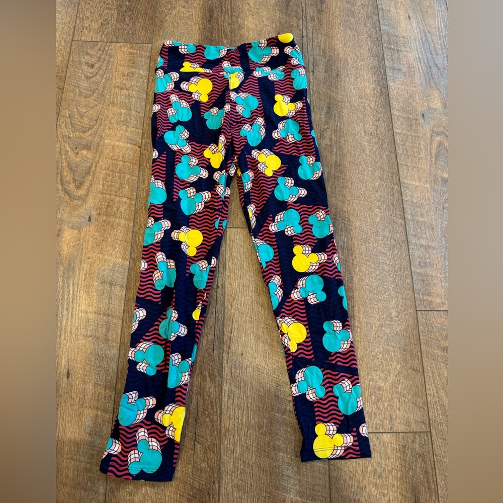 New LuLaRoe Women Leggings Retro Pattern Mickey Mouse Disney Size One Size